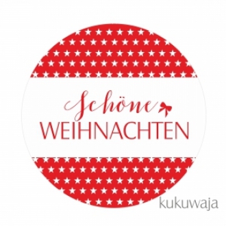 Aufkleber schöne Weihnachten, 40 mm rot Erdbeerpunkt Online Shop Schweiz