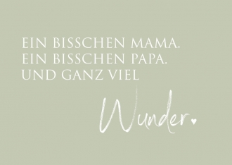 Postkarte Wunderwort, GANZ VIEL WUNDER salbeigrün Erdbeerpunkt Online Shop Schweiz