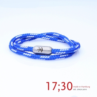 Armband, NEULAND IN SICHT, Tampen 4mm 2fach starkwindblau-weiss Erdbeerpunkt Online Shop Schweiz