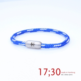 Armband, NEULAND IN SICHT, Tampen 4mm 1fach starkwindblau-weiss Erdbeerpunkt Online Shop Schweiz