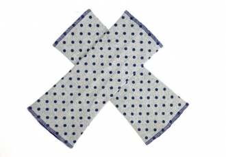 Wende-Stulpen aus Baumwoll Jersey, blau/grau Punkte Erdbeerpunkt Online Shop Schweiz