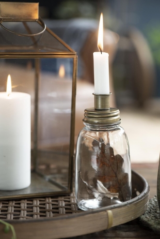 Kerzenhalter für dünne Kerzen, Metalldeckel gold Erdbeerpunkt Online Shop Schweiz