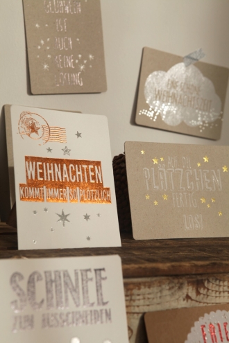 Winter Postkarte, Weihnachten kommt immer so plötzlich Erdbeerpunkt Online Shop Schweiz