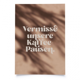 Postkarte, Vermisse unsere Kaffee-Pausen. Erdbeerpunkt Online Shop Schweiz
