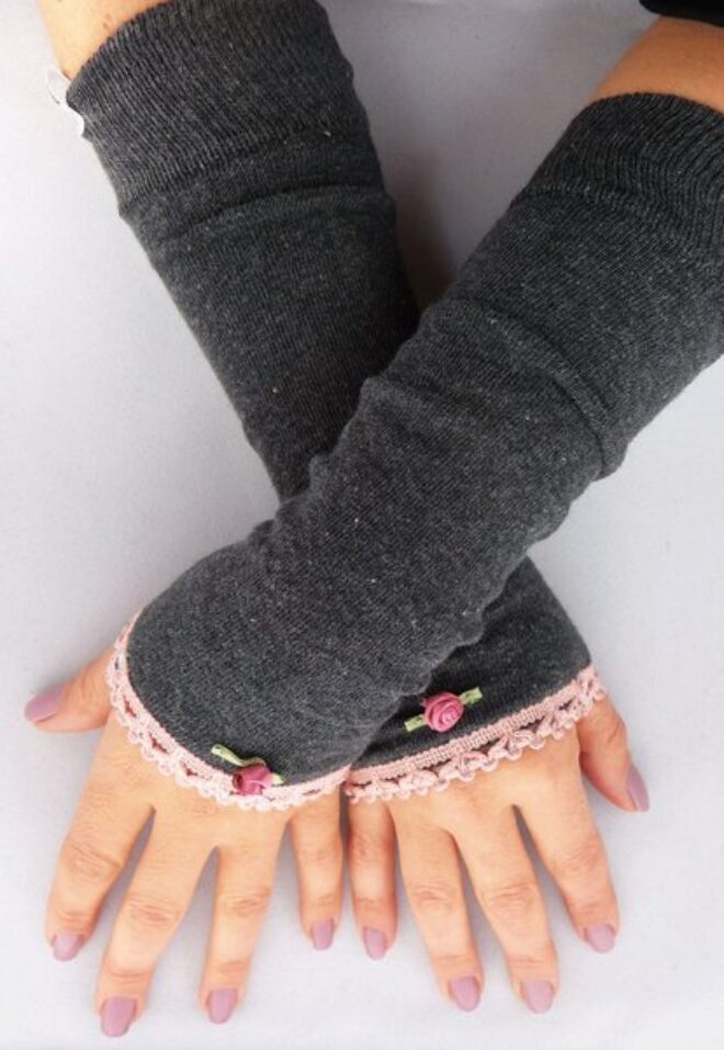 0000529 stulpen dunkelgrau rosa borte und rose Erdbeerpunkt Online Shop Schweiz