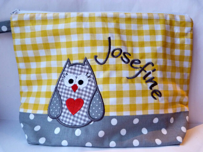 0000573 necessaire eule gelb Erdbeerpunkt Online Shop Schweiz