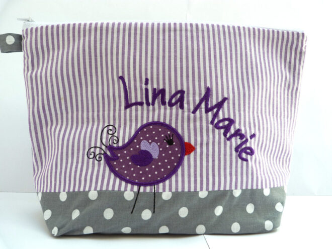 0000833 necessaire vogelchen grau lila Erdbeerpunkt Online Shop Schweiz