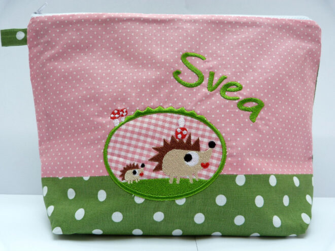 0000840 necessaire igel rosahellgrun Erdbeerpunkt Online Shop Schweiz