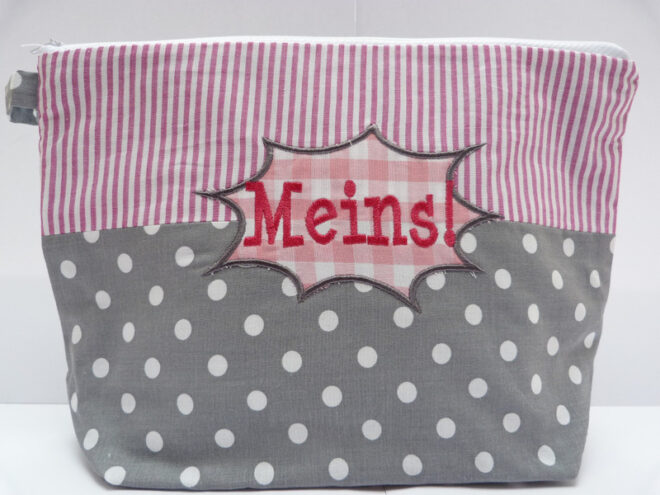0000843 necessaire mit zacken button grau rosa Erdbeerpunkt Online Shop Schweiz