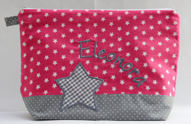 0001698 necessaire stern pinkgrau Erdbeerpunkt Online Shop Schweiz