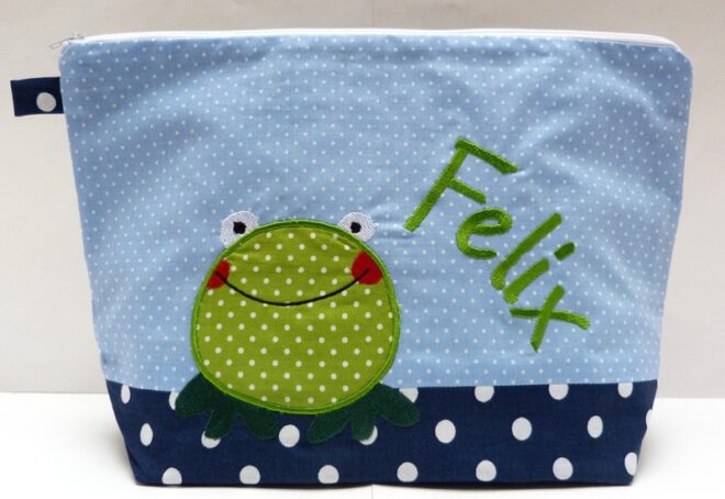 0002186 necessaire frosch blau Erdbeerpunkt Online Shop Schweiz