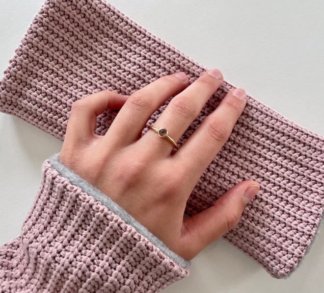 Armstulpen Stulpen Pulswärmer Müffchen Strick Rosa Grau Fleece Winter gefüttert 5 Erdbeerpunkt Online Shop Schweiz
