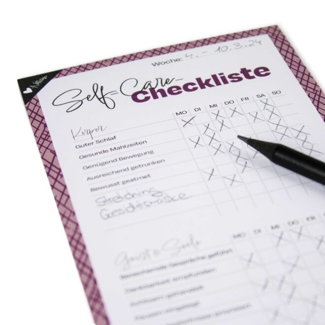 FD24 Herznotizen Selfcare Checkliste 2 Erdbeerpunkt Online Shop Schweiz