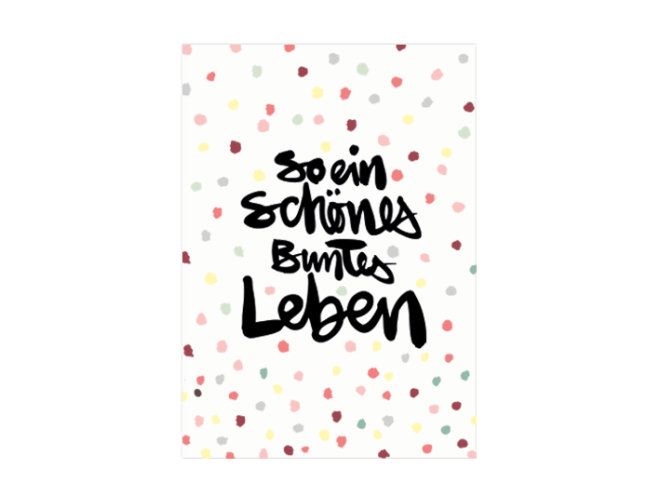 FORMAT Postkarte Schönes buntes Leben Erdbeerpunkt Online Shop Schweiz