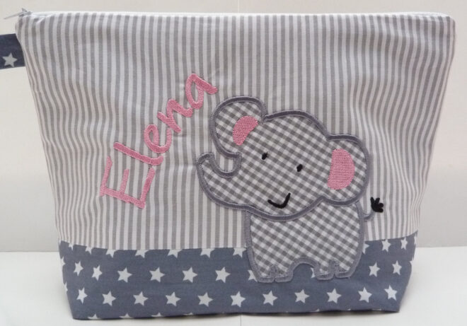 KT Elefant grau rosa Streifen Erdbeerpunkt Online Shop Schweiz