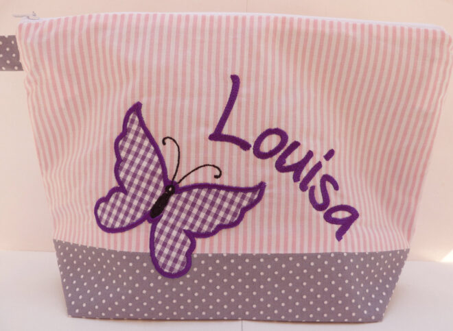 KT Schmetterling grau rosa lila Erdbeerpunkt Online Shop Schweiz