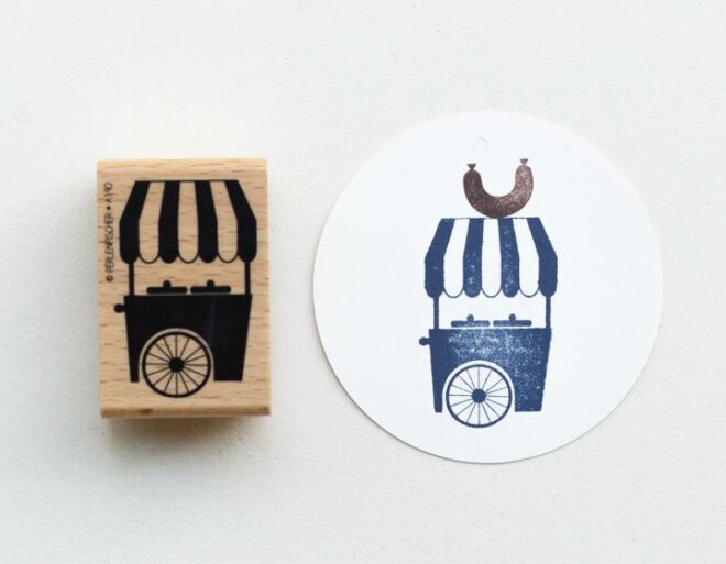 Marktwagen A190 mit Wurst Perlenfischer Stempel Erdbeerpunkt Online Shop Schweiz
