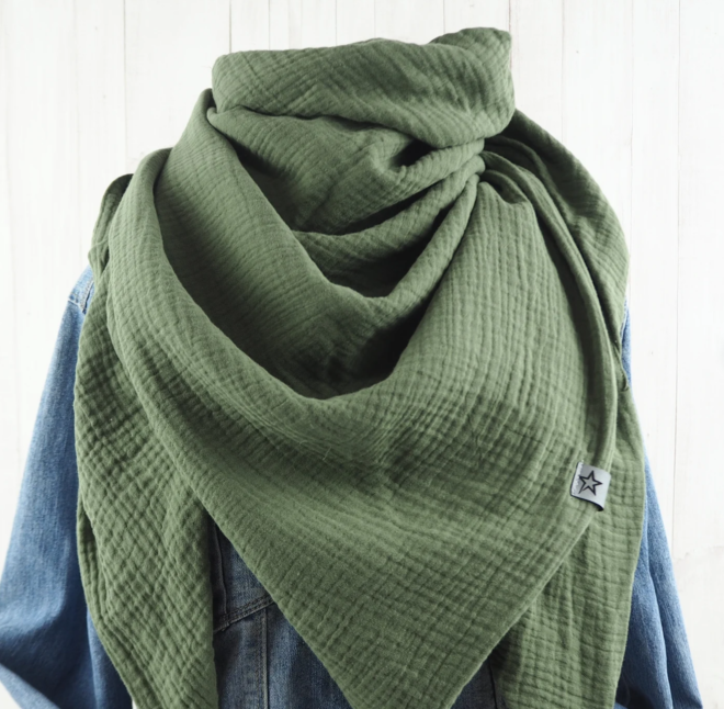 Screenshot 2022 07 24 at 11 47 40 Tuch Dreieckstuch Musselin Damen Schal khaki oliv XXL Tuch Etsy Erdbeerpunkt Online Shop Schweiz