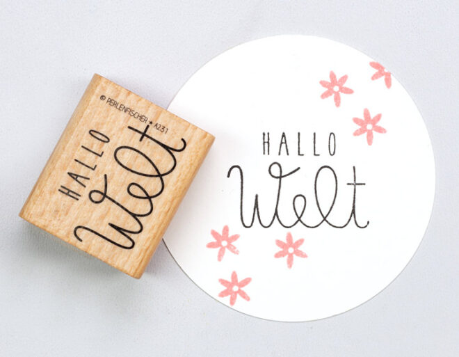 A231 hallo welt perlenfischer stempel 01 Erdbeerpunkt Online Shop Schweiz