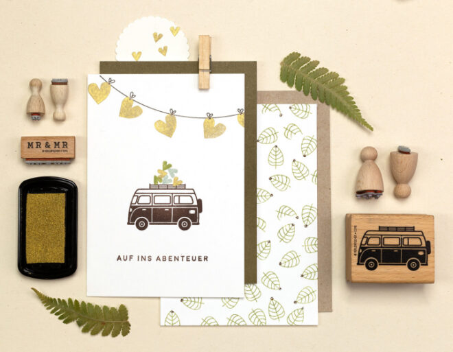 Bulli auf ins abenteuer sweetheart hochzeit boho perlenfischer stempel 04 3 Erdbeerpunkt Online Shop Schweiz