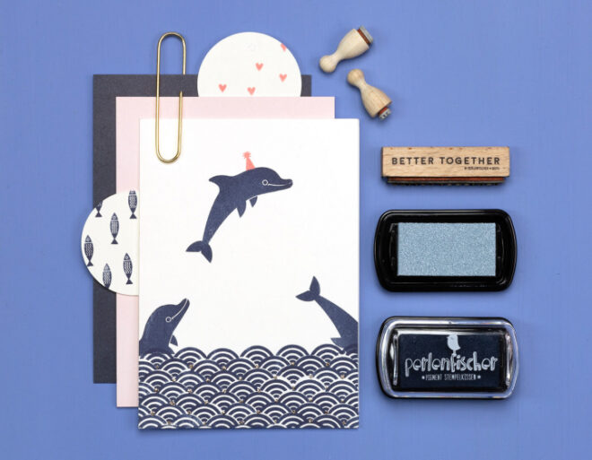 Delfin welle better together sardine perlenfischer stempel 04 Erdbeerpunkt Online Shop Schweiz