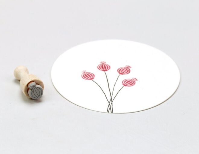 F085 mohnkapsel perlenfischer stempel 01 Erdbeerpunkt Online Shop Schweiz