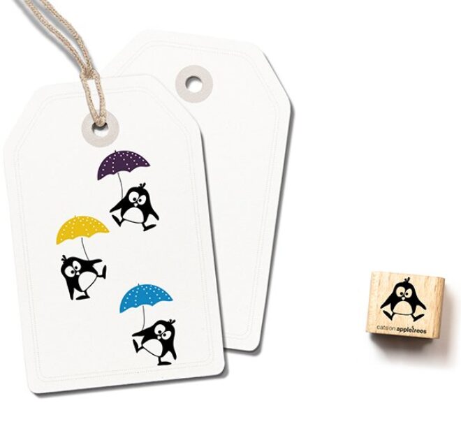 Ministempel pinguin ole springend Erdbeerpunkt Online Shop Schweiz