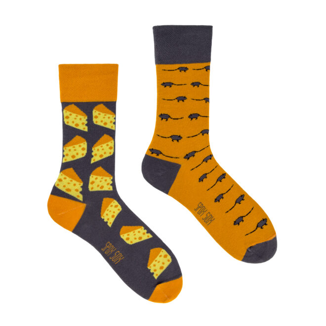 Mouse and cheese colorful socks Spox Sox casual Erdbeerpunkt Online Shop Schweiz
