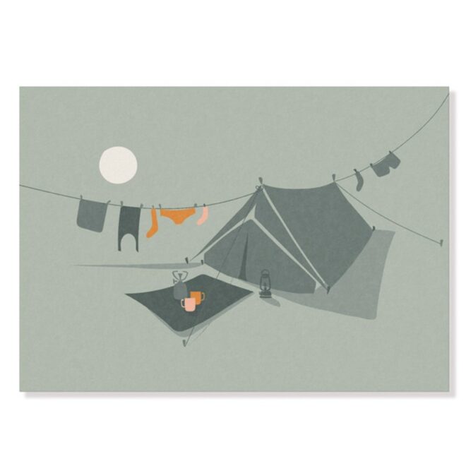 Postkarte camping dreams zelten Erdbeerpunkt Online Shop Schweiz