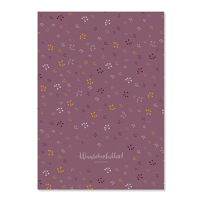 Postkarte wunscherfueller blueten lila Erdbeerpunkt Online Shop Schweiz