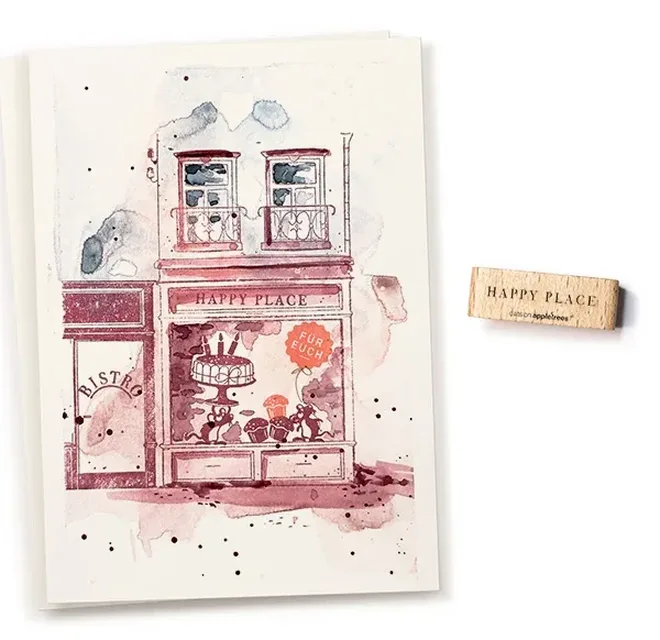 Stempel happy place2 Erdbeerpunkt Online Shop Schweiz
