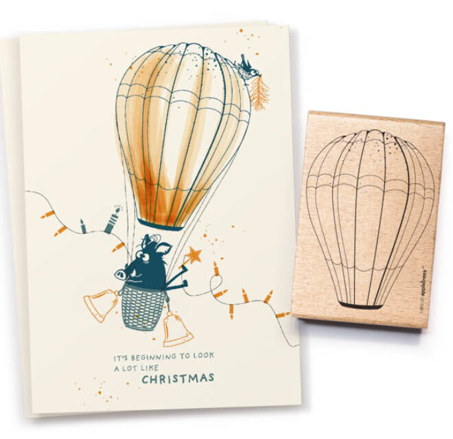 Stempel heissluftballon 2 outline 28090 Erdbeerpunkt Online Shop Schweiz