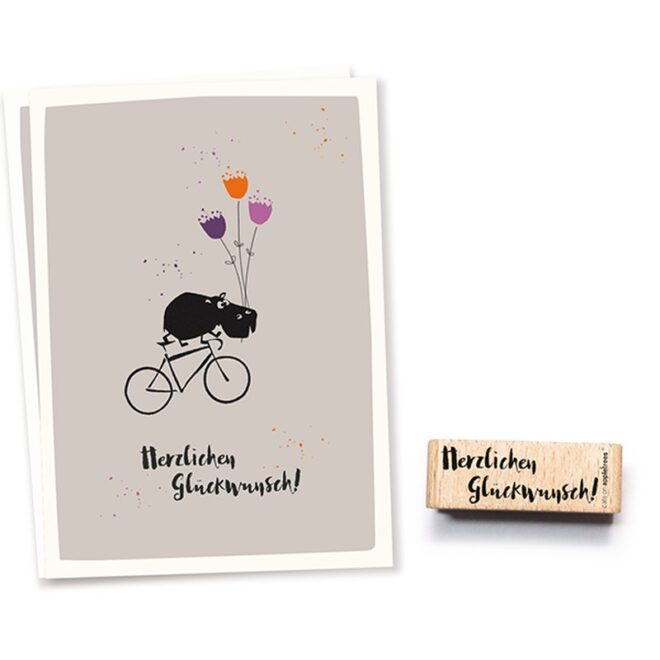 Stempel herzlichen glueckwunsch 2 Erdbeerpunkt Online Shop Schweiz