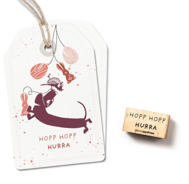 Stempel hopp hopp hurra Erdbeerpunkt Online Shop Schweiz