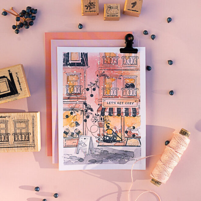 Stempel lets get cozy3 Erdbeerpunkt Online Shop Schweiz