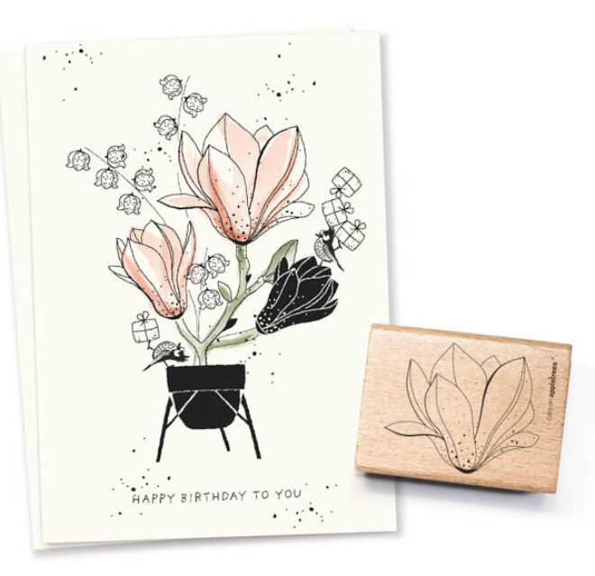 Stempel magnolienbluete outline 1 offen Erdbeerpunkt Online Shop Schweiz