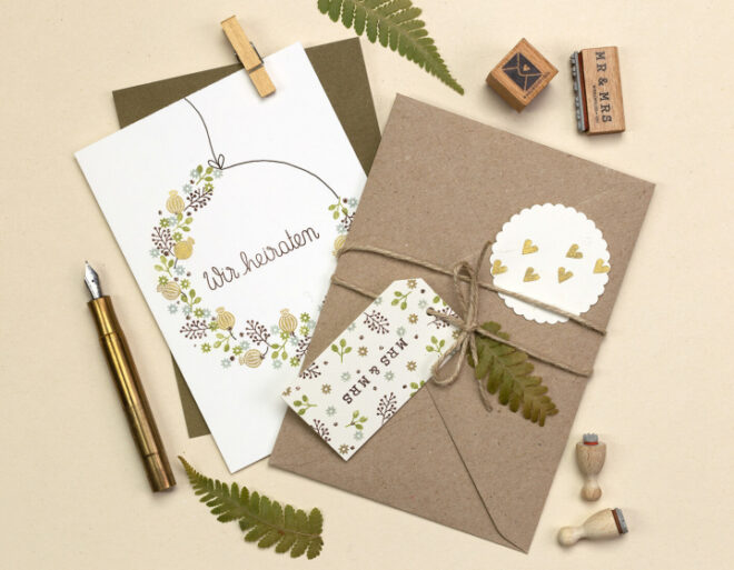 Wir heiraten kranz floral sweetheart mohnkapsel hochzeit boho perlenfischer stempel 09 Erdbeerpunkt Online Shop Schweiz