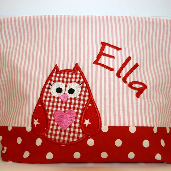 0000493 necessaire eule rosarot Erdbeerpunkt Online Shop Schweiz