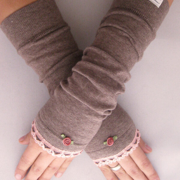 0000783 stulpen hellbraun borte in altrose und rose Erdbeerpunkt Online Shop Schweiz