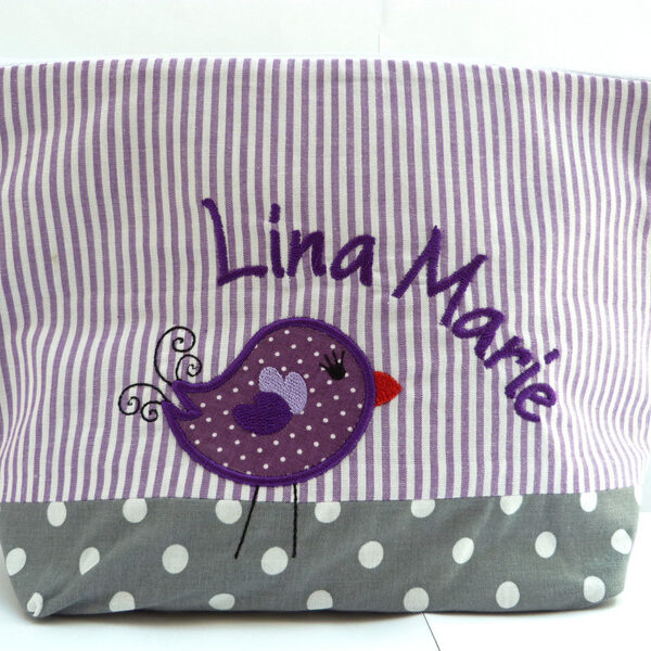 0000833 necessaire vogelchen grau lila Erdbeerpunkt Online Shop Schweiz