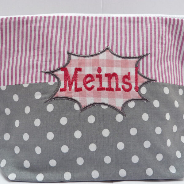 0000843 necessaire mit zacken button grau rosa Erdbeerpunkt Online Shop Schweiz