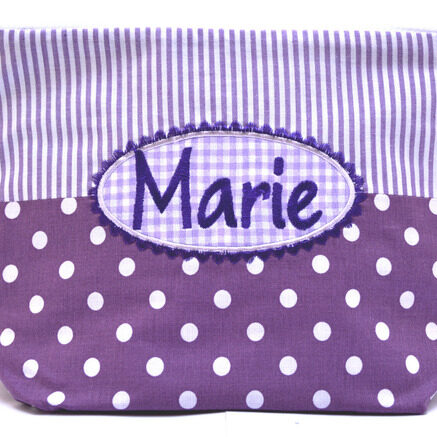 0000882 necessaire mit button lila punktestreifen Erdbeerpunkt Online Shop Schweiz