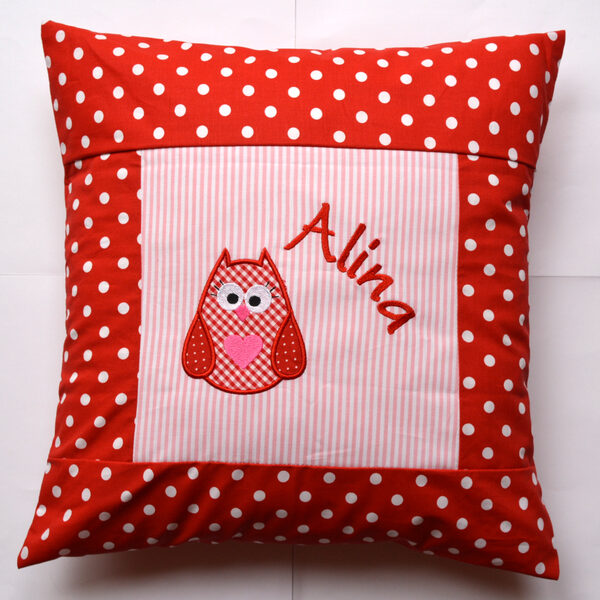0000892 kuschelkissen eule rot Erdbeerpunkt Online Shop Schweiz