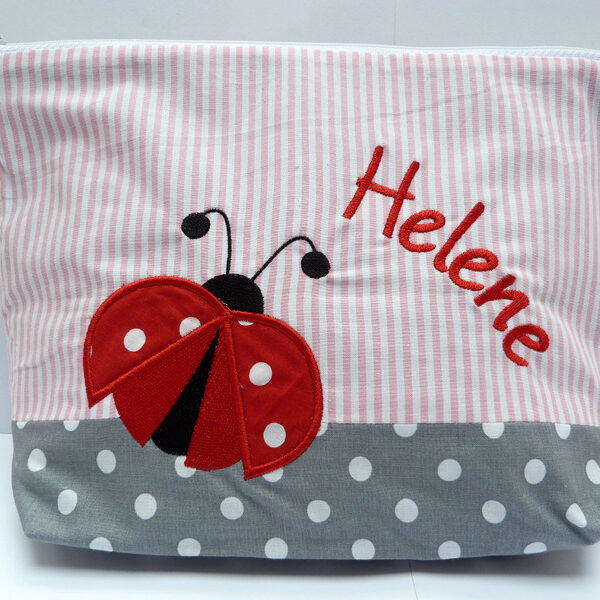 0001346 necessaire gluckskafer grau rosa Erdbeerpunkt Online Shop Schweiz