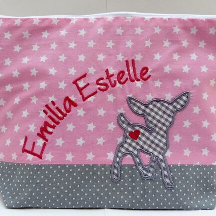 0001749 necessaire reh grau rosa sternenstoff Erdbeerpunkt Online Shop Schweiz