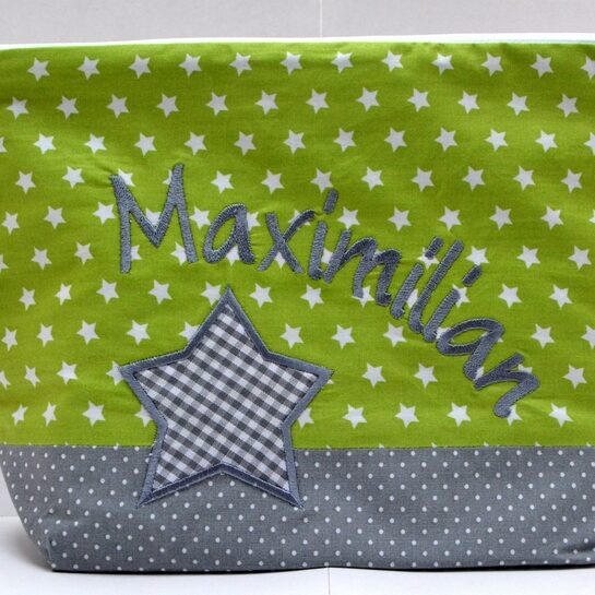 0001942 necessaire stern graugrun sternenstoff Erdbeerpunkt Online Shop Schweiz