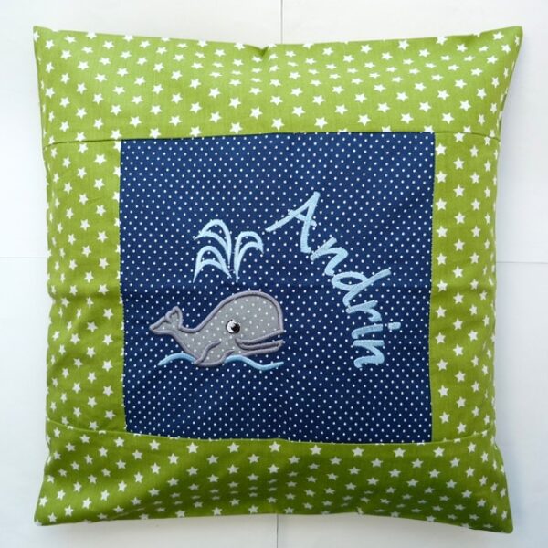 0003442 kuschelkissen wal blaugrun Erdbeerpunkt Online Shop Schweiz