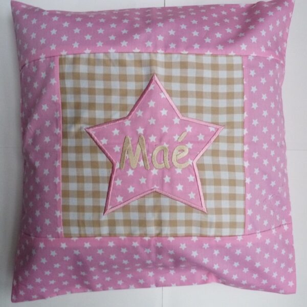 0003516 kuschelkissen name im stern beige rosa Erdbeerpunkt Online Shop Schweiz