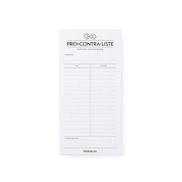 FD24 Notizblock Pro Contra Liste Erdbeerpunkt Online Shop Schweiz