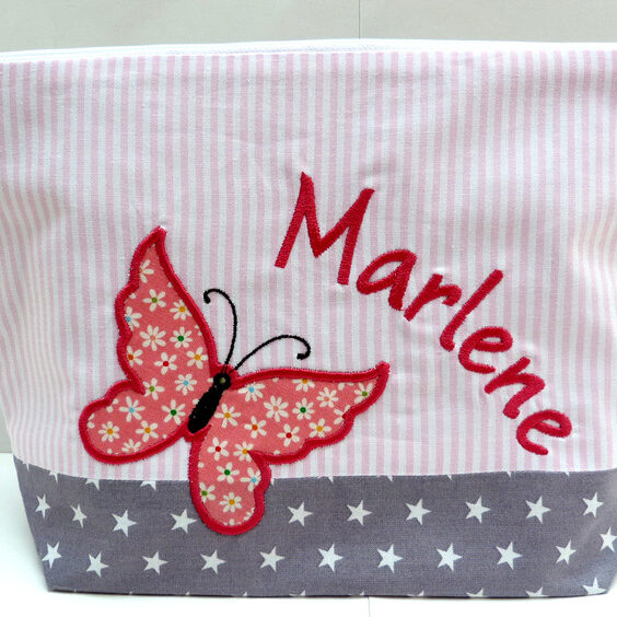 KT Schmetterling grau rosa Erdbeerpunkt Online Shop Schweiz